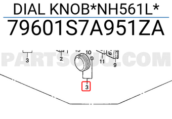 Honda 79601S7A951ZA DIAL KNOB*NH561L*