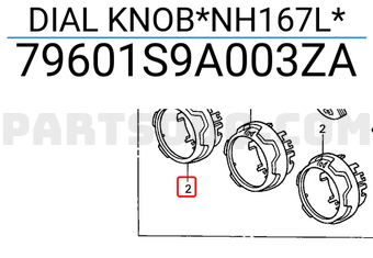 Honda 79601S9A003ZA DIAL KNOB*NH167L*