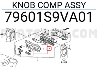 Honda 79601S9VA01 KNOB COMP ASSY