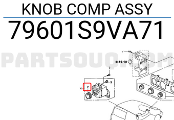 Honda 79601S9VA71 KNOB COMP ASSY
