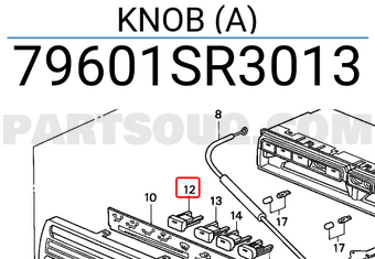 Honda 79601SR3013 KNOB (A)