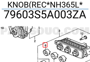 Honda 79603S5A003ZA KNOB(REC*NH365L*