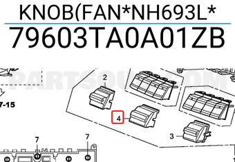 Honda 79603TA0A01ZB KNOB(FAN*NH693L*