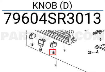 Honda 79604SR3013 KNOB (D)