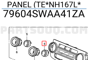 Honda 79604SWAA41ZA PANEL (TE*NH167L*