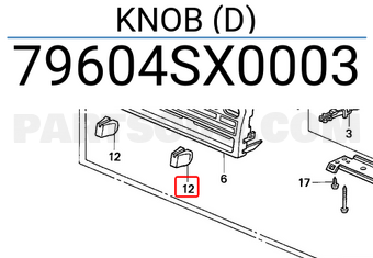 Honda 79604SX0003 KNOB (D)