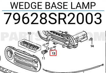 Honda 79628SR2003 WEDGE BASE LAMP