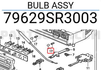 Honda 79629SR3003 BULB ASSY