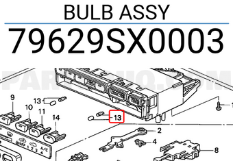Honda 79629SX0003 BULB ASSY