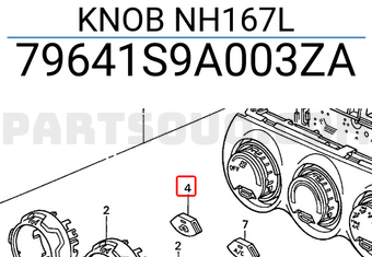 Honda 79641S9A003ZA KNOB NH167L