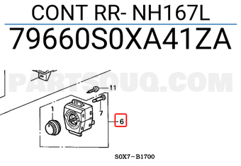 Honda 79660S0XA41ZA CONT RR- NH167L