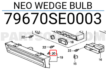 Honda 79670SE0003 NEO WEDGE BULB