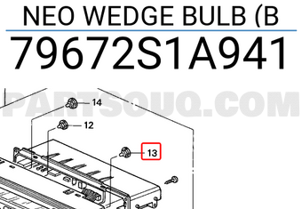 Honda 79672S1A941 NEO WEDGE BULB (B