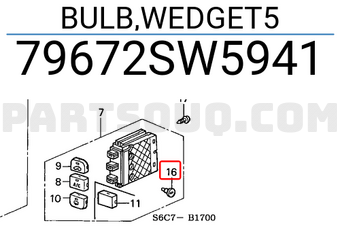 Honda 79672SW5941 BULB,WEDGET5