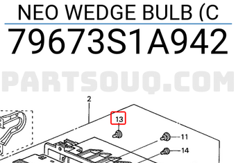 Honda 79673S1A942 NEO WEDGE BULB (C