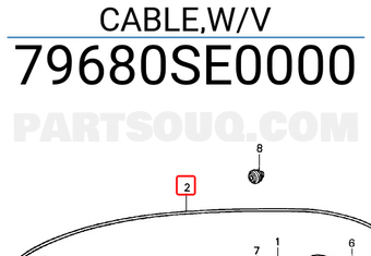 Honda 79680SE0000 CABLE,W/V