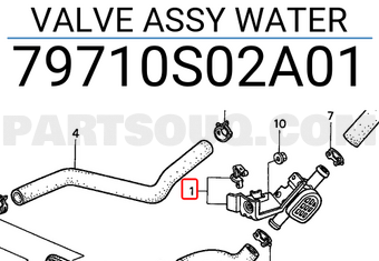 Honda 79710S02A01 VALVE ASSY WATER