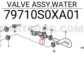 Honda 79710S0XA01 VALVE ASSY,WATER