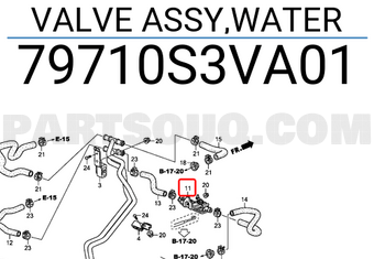 Honda 79710S3VA01 VALVE ASSY,WATER