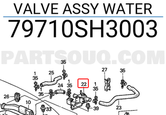 Honda 79710SH3003 VALVE ASSY WATER