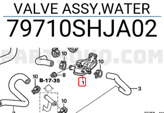 Honda 79710SHJA02 VALVE ASSY,WATER