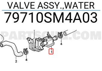 Honda 79710SM4A03 VALVE ASSY.,WATER
