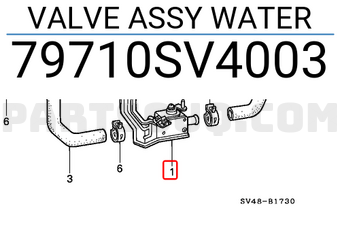 Honda 79710SV4003 VALVE ASSY WATER
