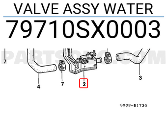 Honda 79710SX0003 VALVE ASSY WATER