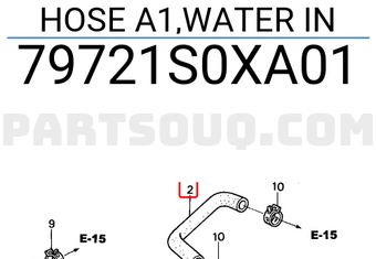 Honda 79721S0XA01 HOSE A1,WATER IN