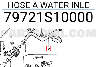 Honda 79721S10000 HOSE A WATER INLE