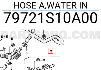 Honda 79721S10A00 HOSE A,WATER IN
