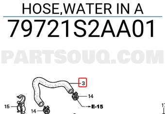 Honda 79721S2AA01 HOSE,WATER IN A