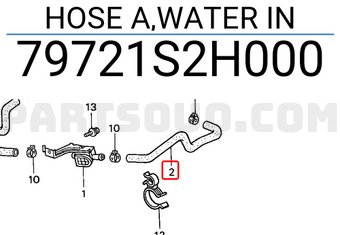 Honda 79721S2H000 HOSE A,WATER IN