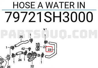 Honda 79721SH3000 HOSE A WATER IN