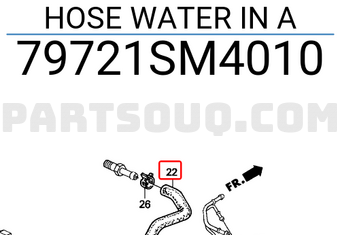 Honda 79721SM4010 HOSE WATER IN A