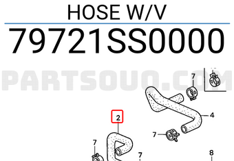 Honda 79721SS0000 HOSE W/V