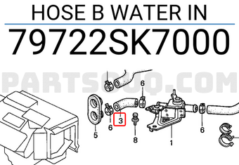 Honda 79722SK7000 HOSE B WATER IN