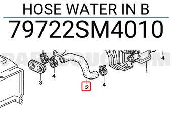 Honda 79722SM4010 HOSE WATER IN B
