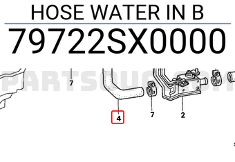 Honda 79722SX0000 HOSE WATER IN B