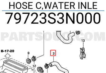 Honda 79723S3N000 HOSE C,WATER INLE