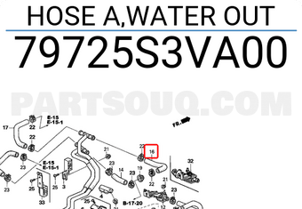 Honda 79725S3VA00 HOSE A,WATER OUT