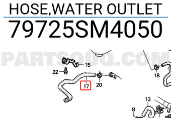 Honda 79725SM4050 HOSE,WATER OUTLET