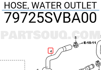 Honda 79725SVBA00 HOSE, WATER OUTLET