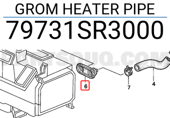Honda 79731SR3000 GROM HEATER PIPE