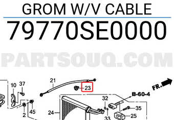 Honda 79770SE0000 GROM W/V CABLE