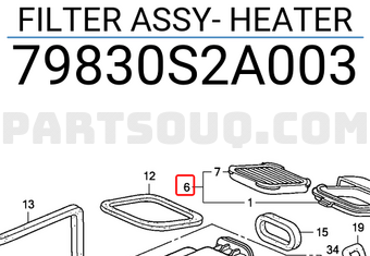 Honda 79830S2A003 FILTER ASSY- HEATER
