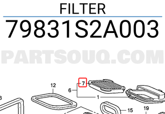 Honda 79831S2A003 FILTER