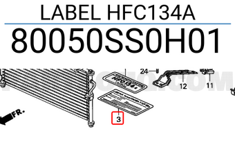 Honda 80050SS0H01 LABEL HFC134A