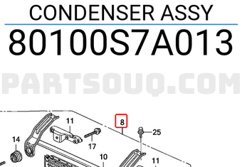 Honda 80100S7A013 CONDENSER ASSY
