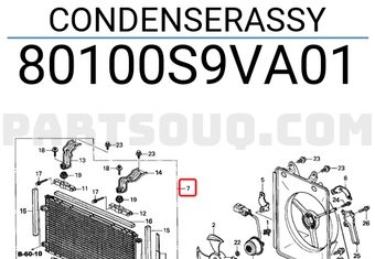 Honda 80100S9VA01 CONDENSERASSY